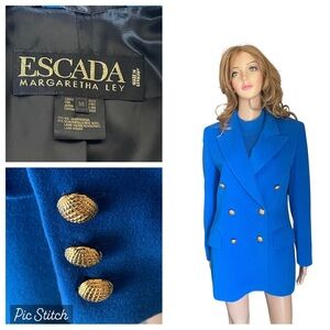 Escada Margaretha Ley Angorawool blue jacket/blouse size 36(6)(8)